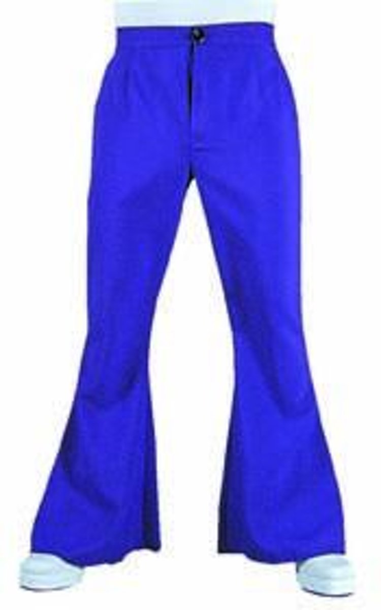 Jaren 80 & 90 Kostuum | Barry White Soul Broek Wijde Pijpen Blauw Man | XL | Carnaval kostuum | Verkleedkleding